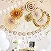 Hanging Paper Fan Party Decoration Gold Fiesta Tissue Flower Banner Paper Fan Bulk Set Garland Supply for Birthday Party, Wedding, Baby Shower, Bridal Shower(Set of 8)