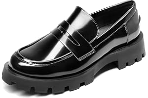 DREAM PAIRS Women's Platform Loafers Lug Sole Slip On Chunky Penny Loafers Business Casual Shoes for Women Dressy and Work