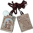 VILLAGE GIFT IMPORTERS Traditional Simple Brown Scapulars | 100% Wool | 3 Styles | Brown Straps White Straps or with Medals | Italian Made | Christian Jewelry