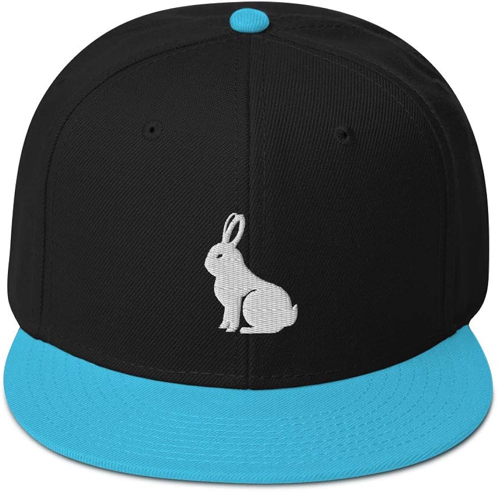 joystore247 Rabbit Hat Rabbit Embroidered Snapback Hat Rabbit
