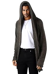 Mens Hooded Cardigan Long Cardigans Sweater Shawl