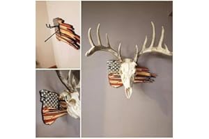 DAOIDE Deer Antler Mounting Kit, Euro Mount Skull Hanger, USA Flag Decor Hooker Pedestal, Perfect Prey Display Rack, Hanger for Hanging Antlers and Other Skulls (15.7'' x 9.1'' 0.6'')