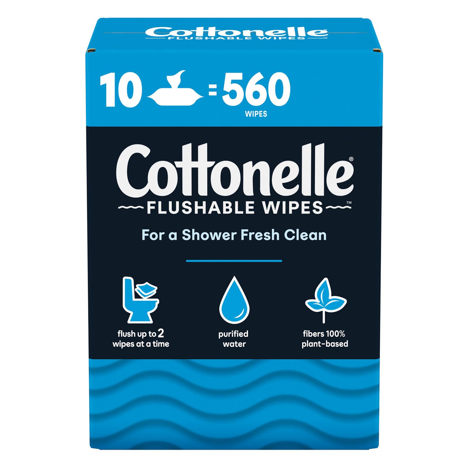 Photo 1 of Cottonelle Freshfeel Flushable Wet Wipes - One Box of 560 Wipes (10 Packs of 56 Pieces)