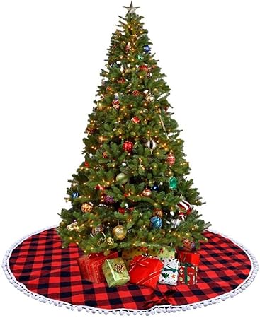Albero Di Natale Rosso E Nero.Decorazioni Natalizie 122 Centimetri Rosso E Nero Buffalo Plaid Dell Albero Di Natale Gonna Balls Bordo Xmas Tree Skirt Decorazioni Di Natale For Treeor Albero Amazon It Casa E Cucina