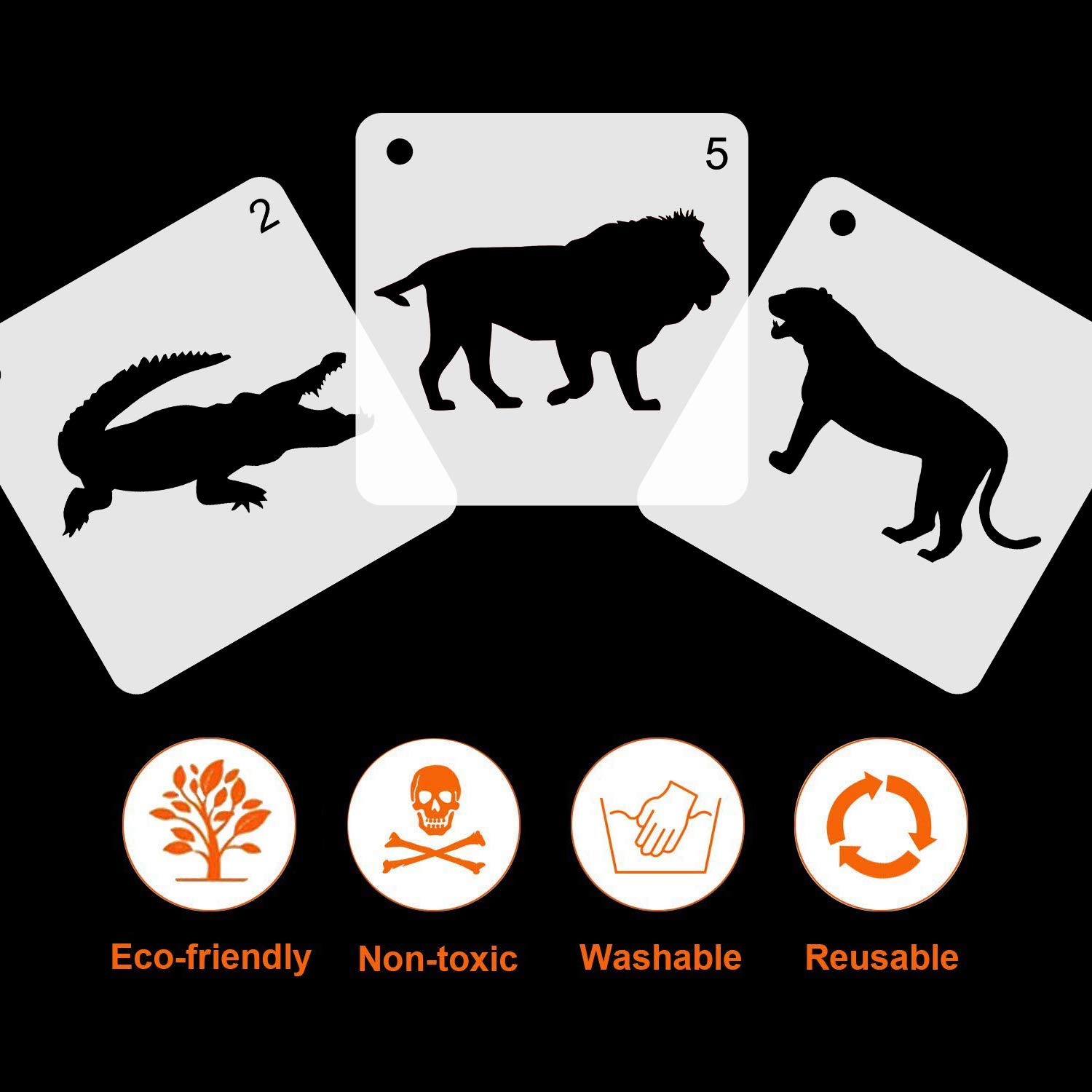 12 Pieces Animal Stencils Plastic Kids Drawing Stencil Reusable Animal Template for DIY Crafts Painting Drawing