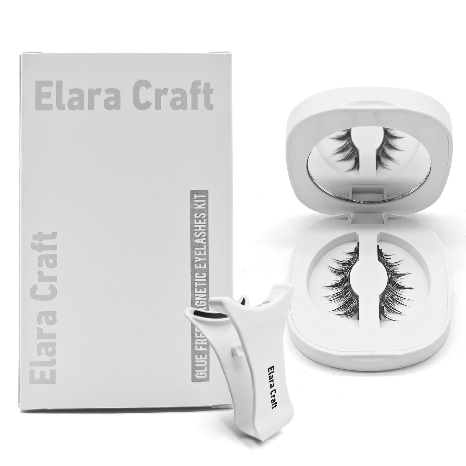 Photo 1 of Elara Craft Magnetic Eyelashes with Applicator,Reusable Magnetic Lashes without Eyeliner, Glue-free False Lashes, Waterproof, Lightweight, Suit for Natural Makeup(Simple)