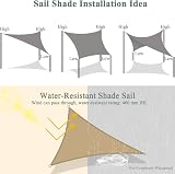 Teynewer 5x5x5m Triangle Shade Sail UV 98% Waterproof with Free Rope view 6