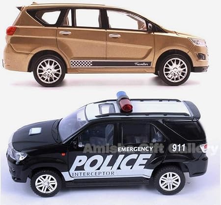 Amisha Gift Gallery Centy Toy Police Interceptor + Innova Car Combo Set for Kids (Multicolor)