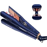 Titanium Flat Iron Hair Straightener | MIRACOMB Professional Straightening Iron Styler with Infrared Light for Straight and Smooth Styles|1.75" Premium 2 in 1 Styling Tool with Digital Heat Settings