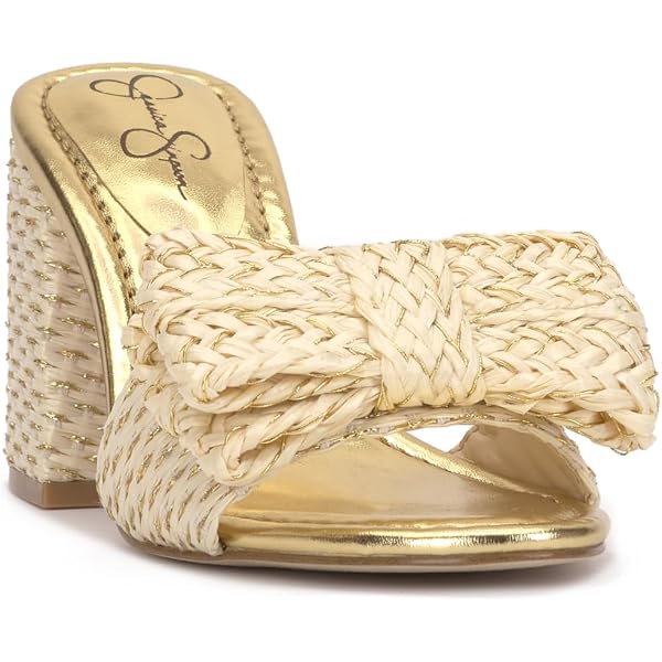 Jessica Simpson Women's Ambelle Slide Sandal - Heeled Sandal With Shell & Bead Embellishments