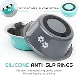 YUDANSI 860ml Dog Bowls 2 Pack Stainless Steel Food Water Bowls Non-Slip view 3