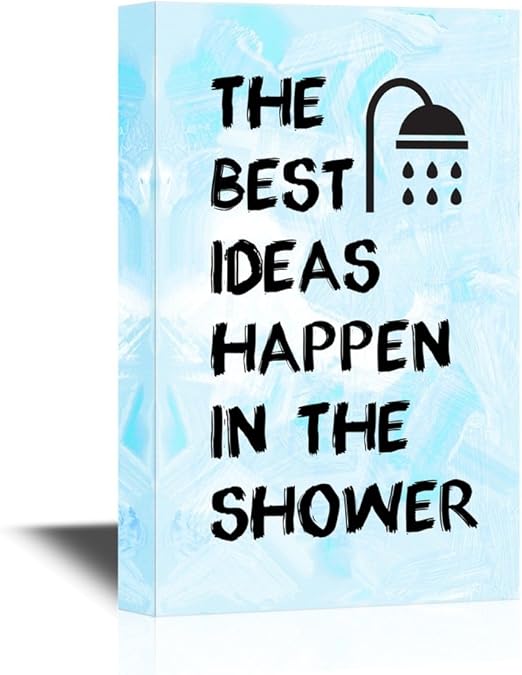 Amazon Com Wall26 Bathroom Canvas Wall Art The Best Ideas Happen In The Shower Gallery Wrap Modern Home Art Ready To Hang 24x36 Inches Posters Prints