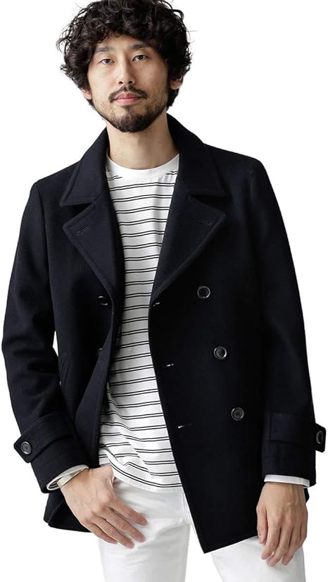 Amazon ナノ ユニバース Nano Universe メルトンピーコート Xl ネイビー Nano Universe コート ジャケット 通販