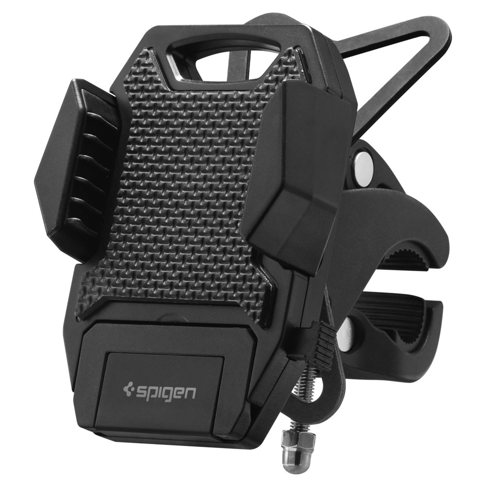 Spigen Mobile Phone Holder Bicycle, One-Touch Release, 360° Viewing Angle, Double Lock with Non-Slip Carrier, Bicycle Mount for iPhone, Samsung, Huawei, Honor, Xiaomi, LG, HTC, UVM - A251