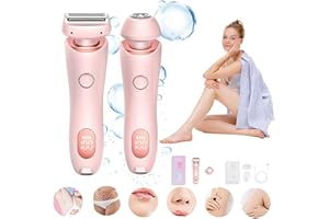 NUBUDOZ The Glide Pro 3.0 Razor, Razor for Women, 2 in 1 Wet & Dry Electric Waterproof Razor, Painless Hair Removal Removable Head for Bikini Leg Arm Underarm Area (Pink)