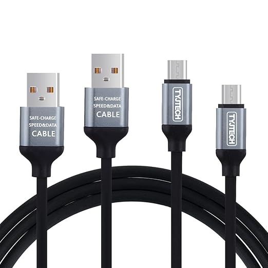 title=Cavo Micro USB, TYJTECH [2-Pack] 3.9ft/1.2m Cavi Trasferimento Dati e Ricarica