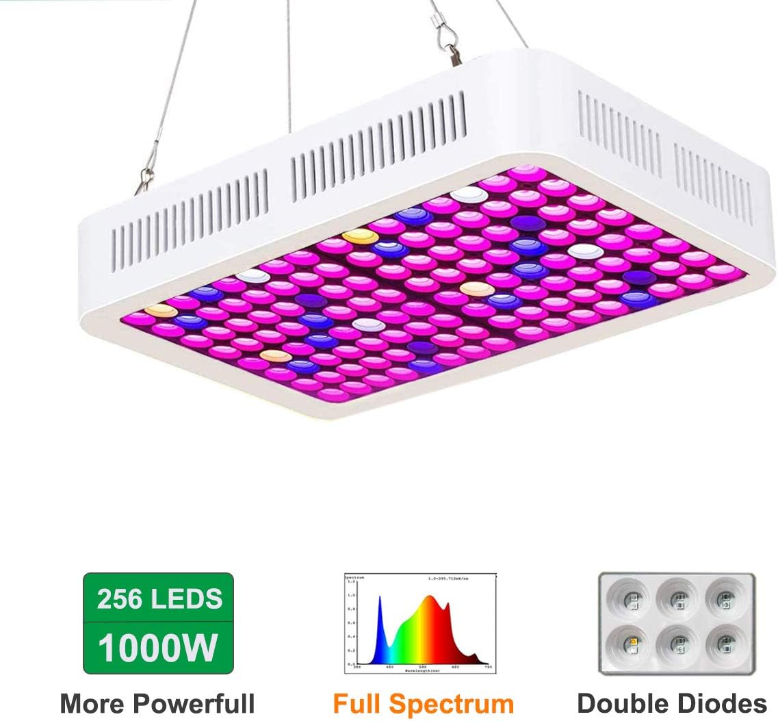 Amazon Com 1000w Led Grow Light Cxhome Full Spectrum Led Plant Grow Lamp With Uv Ir Dual Chip Growing Lamp With On Off Switch Daisy Chain For Hydroponic Veg And Flower Home Improvement