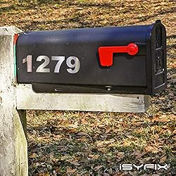 iSYFIX Silver Brushed Vinyl Numbers Stickers - 5