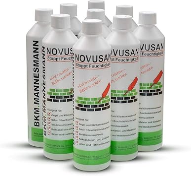 Bkm Mannesmann Novusan Horizontalsperre Mauerwerk 6x500ml I Injektionsverfahren Zur Trockenlegung Aufsteigender Nasse In Feuchten Wanden I Mfpa Geprufte Wta Zertifizierte Mauerabdichtung Amazon De Baumarkt