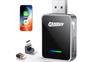 Fahren 2-in-1 Wireless CarPlay & Android Auto Adapter, Plug & Play, One-Click User Switching, Converts Wired to Wireless Car 