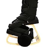 MallBoo Ergonomic Kneeling Chair for Office and Home Knee Chairs Stool - Comfortable Thick Cushion & Inflatable pillow - Stretch Back Bends & Aches Relieve Improve Balance Hold (Black)