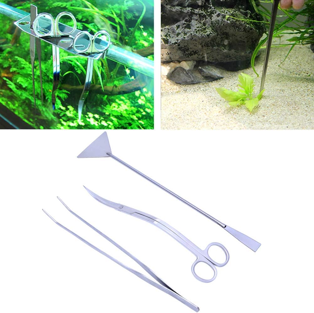 Wulidasheng Aquatic Plant Kit, Aquarium Accessories 3Pcs Aquatic Aquarium Landscaping Trimming Plant Tweezers Scissor Spatula Tool