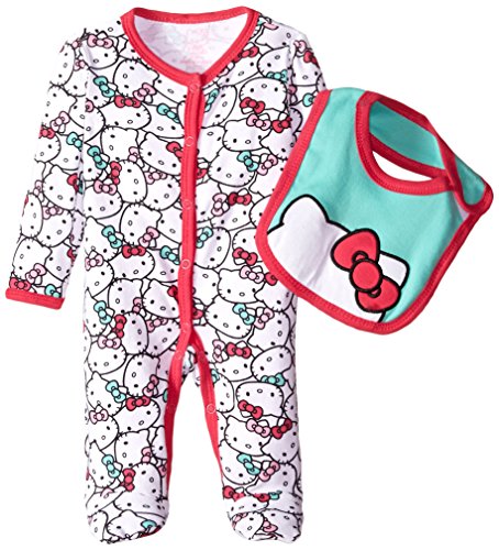 Hello Kitty Baby Girls' Coveral, White, 3-6 Months