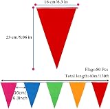 Pubiao 40M Bunting Banner 80 Flags Multicolor Nylon Triangle Flag Pennants view 2