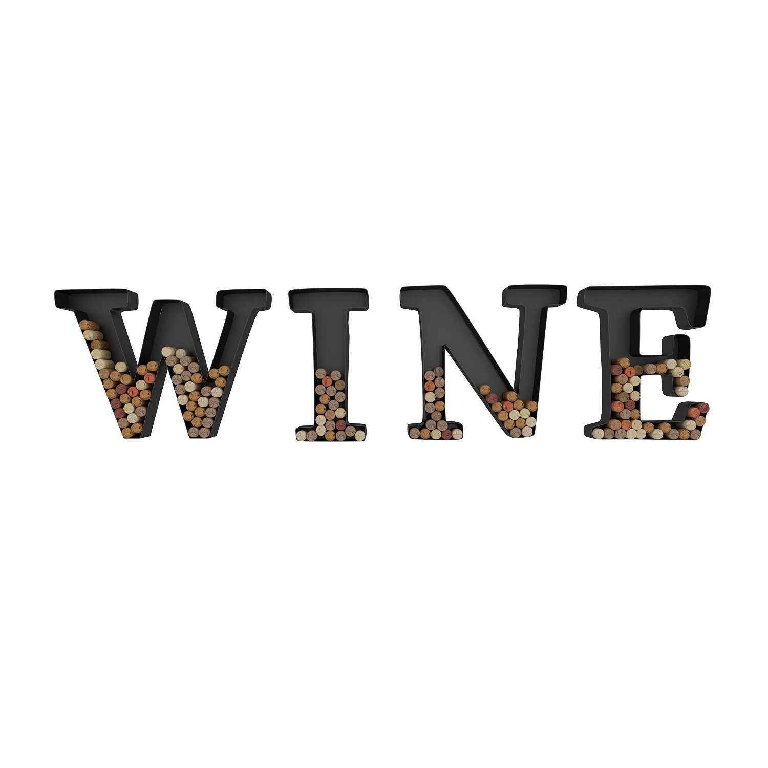 Wine Letter Cork Holder Art Wall Décor Metal All 4 Letters W I N E