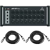 Behringer SD16 I/O Stage Box with 16x Remote-Controllable MIDAS Preamps, Bundle with 2x 25' Value Series XLR M to F Microphone Cable