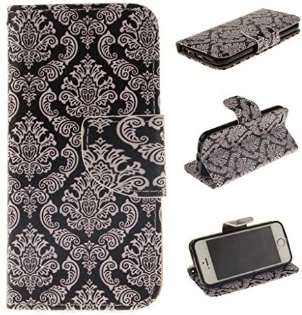 iPhone 4 Case,iPhone 4S Case,[Classic Series] Flip Phone Cases Wallet Case Premium PU Leather Flip Cover Folio with Stand for iPhone 4 iPhone 4S DX8