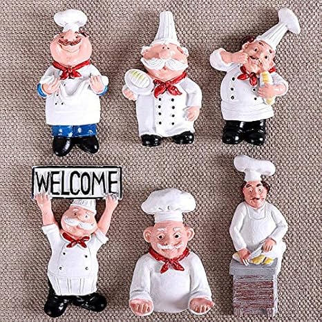 Amazon Co Jp 冷蔵庫マグネット 1ピース漫画のキャラクターシェフ冷蔵庫磁気ステッカー3d冷蔵庫マグネットキャラクター素敵な家庭装飾コレクションギフトランダム配信 可愛い 磁石 ホーム キッチン