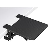 BONTEC Ergonomic Desk Extender Tray, 9.5"x9.1" Wrist Rest Shelf | 90&deg;Foldable Elbow Support, Table Mount Arm, Clamp on Computer Arm Rest for Desk, Office &amp; Home Use,Durable Easy to Install