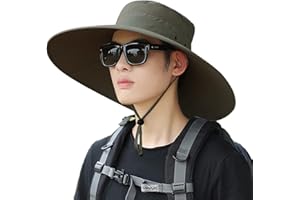 HUAMULAN 6" Super Wide Brim Sun Hats, Men and Women Bucket Hat for Fishing Hiking Garden Lawn Work Safari Camping Outdoor