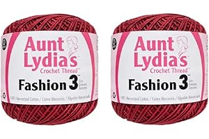 Aunt Lydia's Crochet Thread - Size 3 - (2-Pack) Scarlet