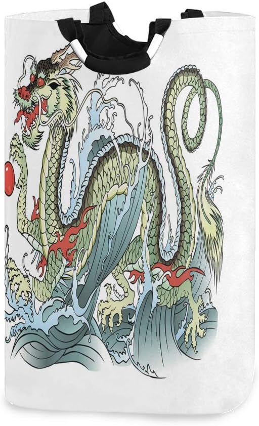 COFEIYISI Cesto para la Colada,Impresión de la Criatura Oriental del