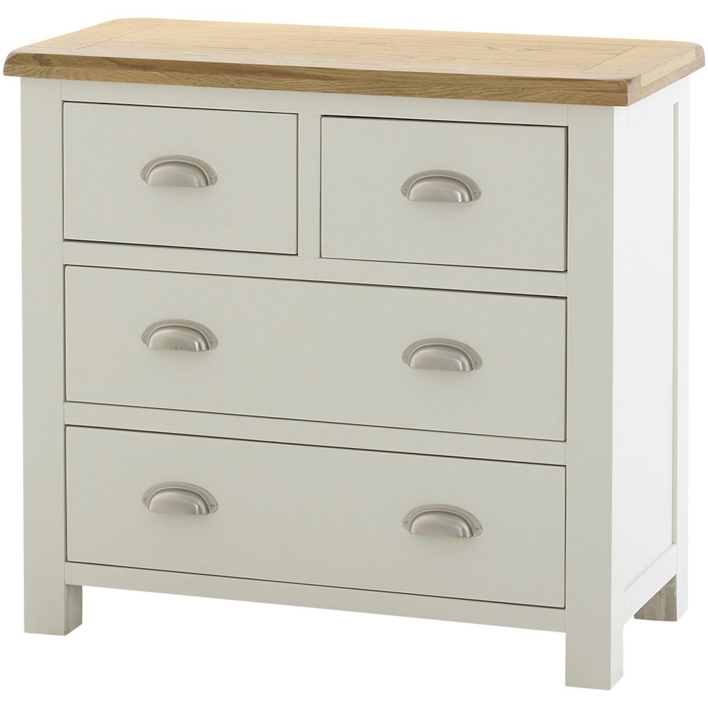 The Furniture Market Cotswold Cream Painted 2 Over 2 Drawer Chest