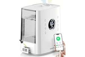 Homvana 6.5L Warm & Cool Mist Humidifiers for Bedroom Large Room, Smart Humidifier with App&Voice Control, Exclusive Distilled Sterilization, 72H Runtime Air Humidifier Aroma Diffuser for Baby Plants