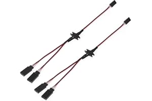 chanjorlin 2Pack RC Magnetic Snap-On Jr 1-to-2 Y Extension Cable 9" Length 3Pin RC LED lamp Group Magnetic Suction Extension 