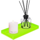 ROYALITA Acrylic Tray for Countertop, Guest Towel Holder Tray for Bathroom | Vanity Trays for Napkin Perfume Jewelry Makeup, Bathroom Tray for Soap Dispenser, Aromatherapy, Cup &amp; Candle, Green