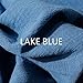 Linen Cotton Fabric Organic Material Pure Natural Flax Cambric Eco Craft Costume (Lake Blue)