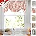 jinchan Valance Curtain Kitchen Farmhouse Window Valance for Living Room Linen Scroll Paisley Valance for Bedroom Bathroom Floral Printed Tie Up Small Valance 2 Inch 1 Panel Rod Pocket Terra on Beige