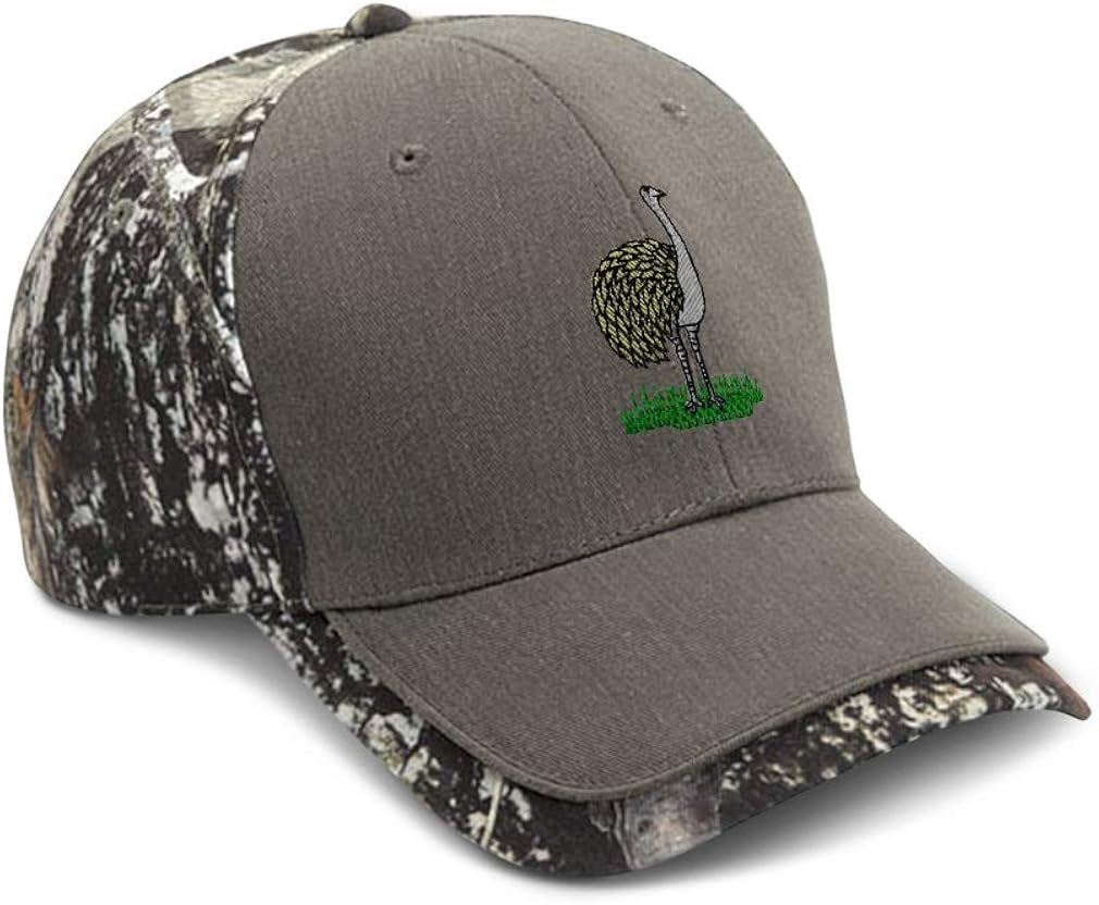 Camo Baseball Cap Animal Wildlife Bird Rhea Cotton Hats for Men & Women