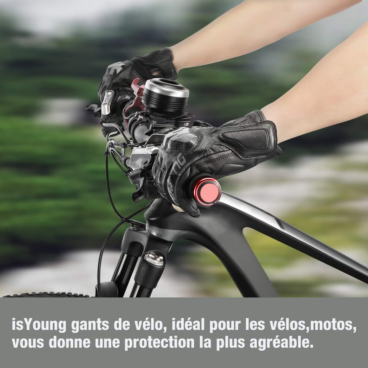 isYoung Gants Cyclisme Doigt Complet Gants Vélo de Bonne Elasticité et Forte Adsorption, Idéal pour Equitation, Randonnée, Escalade, Camping pour Motocross Course VTT (Blanc, L)