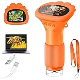 Acoath Microscope for Kids, 1000X Handheld Digital Miniscope with 2.0" Screen, Portable Pocket Microscope Education Toys Christmas Gifts for Age 3 4 5 6 7 8 9 10 Girls Boys