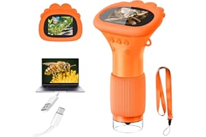 Acoath Microscope for Kids, 1000X Handheld Digital Miniscope with 2.0" Screen, Portable Pocket Microscope Education Toys Gifts for Age 3 4 5 6 7 8 9 10 Girls Boys