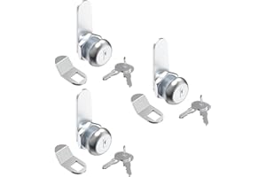 Jayseon 3 Pcs Mailbox Lock, 5/8" Cabinet Locks and Cam Locks for Toolbox Keyed Alike, Secure Drawer and File Cabinet with Dust Cover, Zinc Alloy