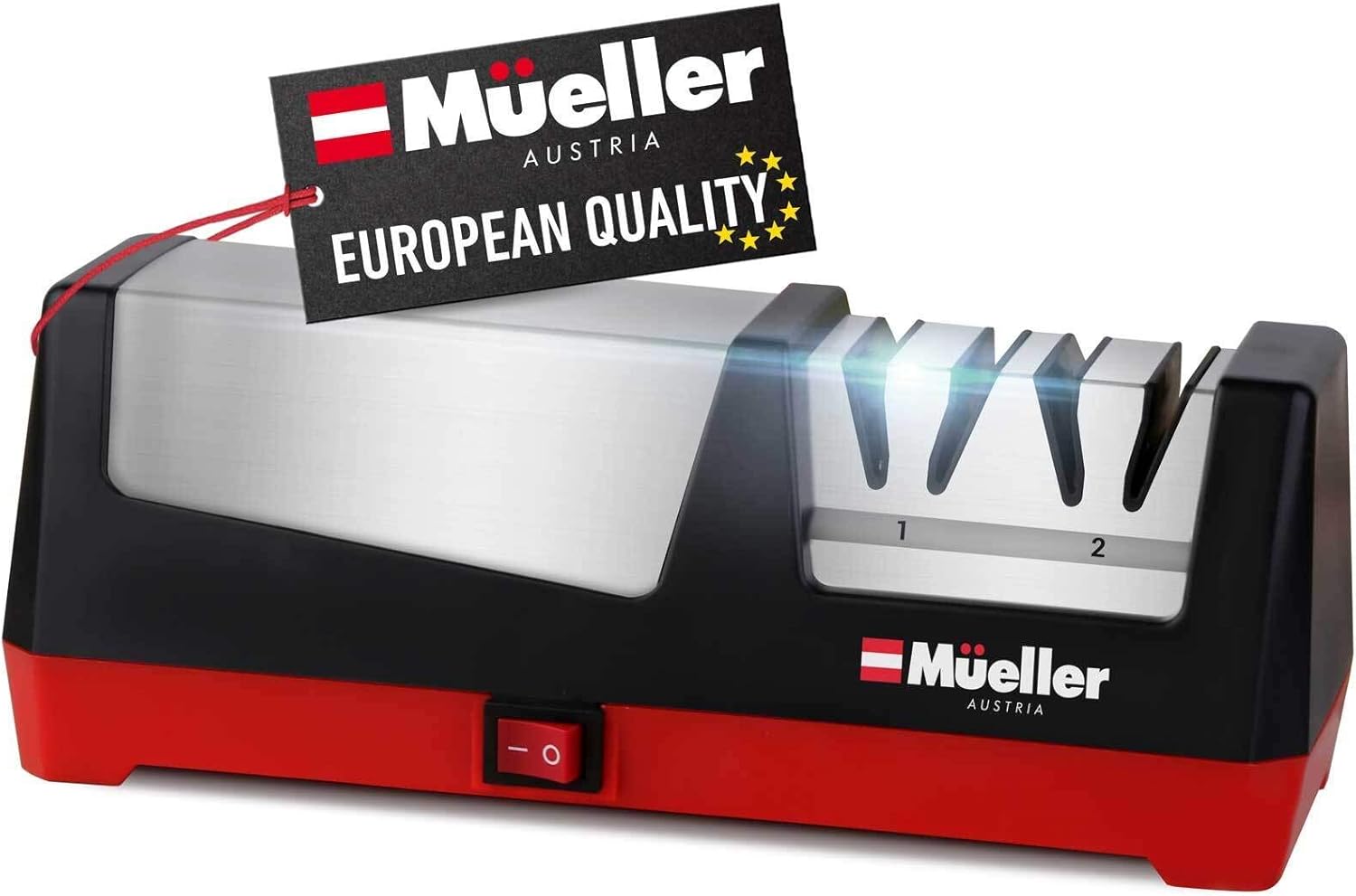 Mueller Professional Electric Knife Sharpener for Straight Knives Diamond Abrasives, Quickly Sharpening, Repair/Restore/Polish Blades: Kitchen & Dining