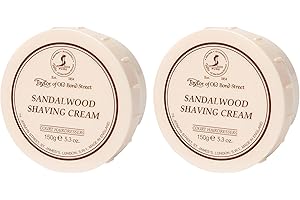 Taylor of Old Bond Street Sandalwood Fragrance Shaving Cream Bowl 150g (2-Pack) – Rich Lather for Traditional Shaving