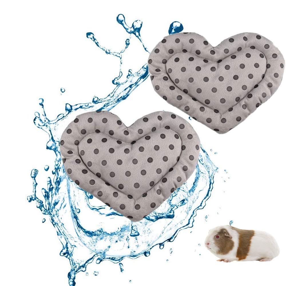 YANGWX 2pcs Guinea Pigs Bed Mats, Soft Warm Sleep Cage Pad Bed Blanket House Bedding for Small Animals Hedgehog Squirrel(20x16cm,Gray)